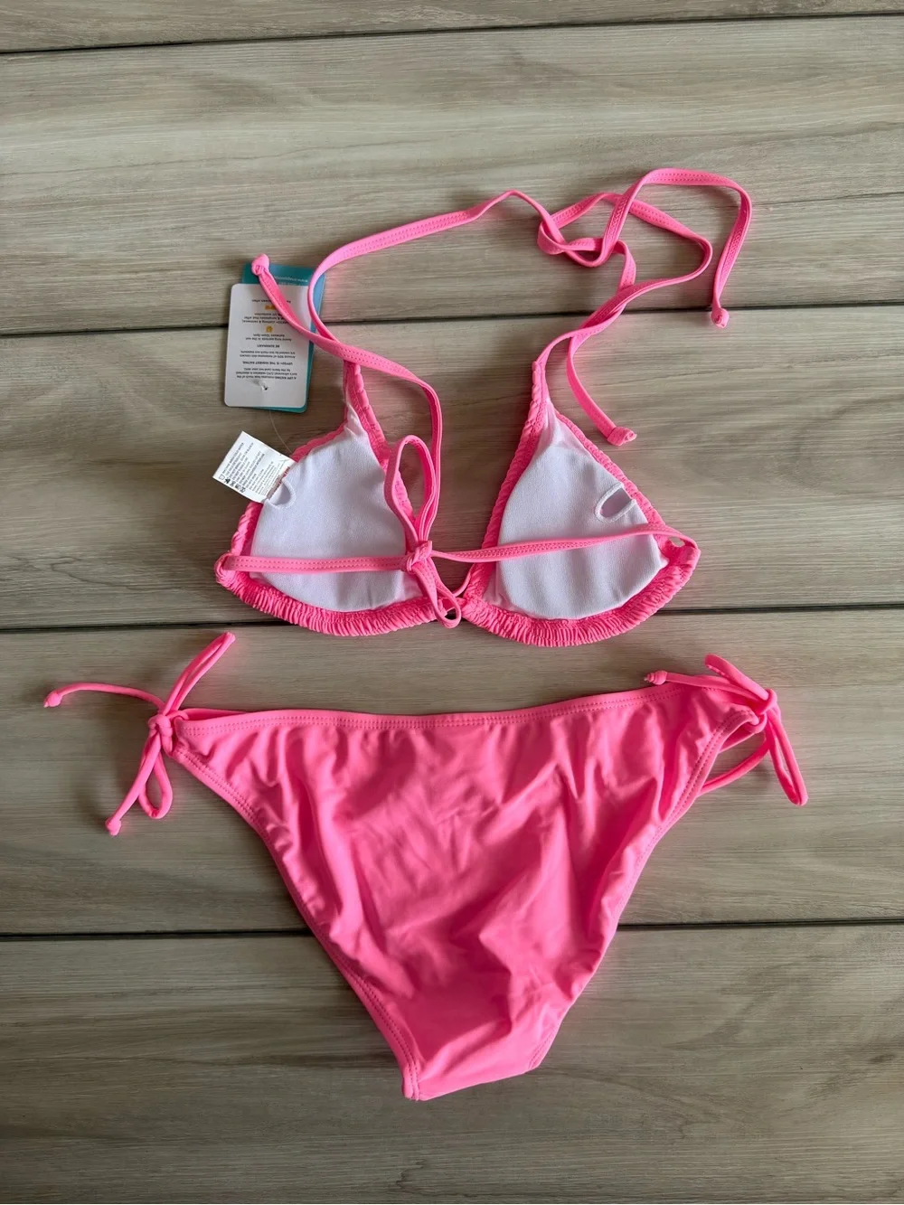 Snapper Rock Shirred Triangle Bikini Pink Size 16 NWT IN PACKAGE